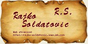 Rajko Soldatović vizit kartica